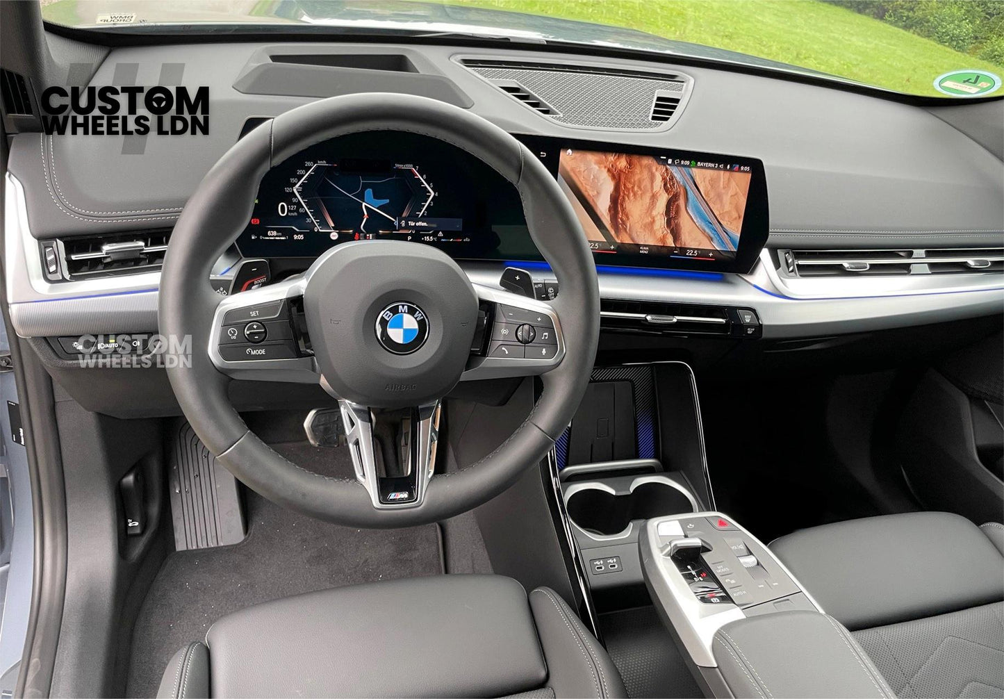 BMW i5 G60 2023 Steering Wheel – Smooth Black Leather, Silver Trim, Touch-Style Controls | Fits G60 5 Series, G70 7 Series, i5 + more | Plug & Play | Retrofit Upgrade for Older Models