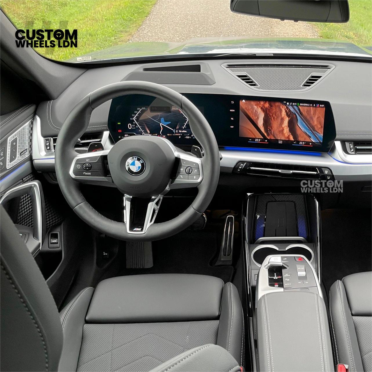 BMW i5 G60 2023 Steering Wheel – Smooth Black Leather, Silver Trim, Touch-Style Controls | Fits G60 5 Series, G70 7 Series, i5 + more | Plug & Play | Retrofit Upgrade for Older Models
