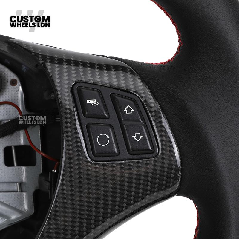 BMW Custom E-Series Carbon Fibre Steering Wheel – Red Centre Stripe | M-Sport Style | Plug & Play | Fits older models