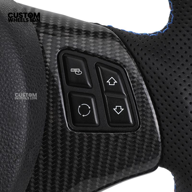 BMW Custom E-Series Carbon Fibre Steering Wheel – M-Stripe Top Marker | Perforated Leather Grip | Plug & Play | Fits older models