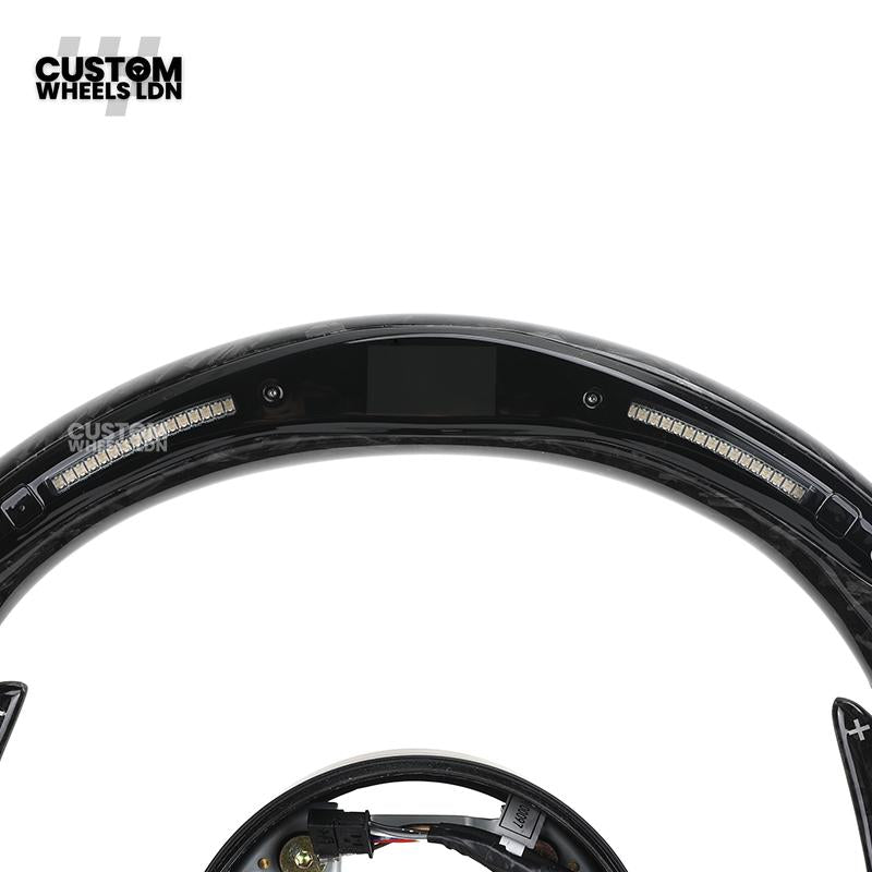 BMW Custom Forged Carbon LED Steering Wheel | Paddle Shifters | Flat Bottom | Fits 1 2 3 4 5 Series (F & E Series) + more | Complete Plug & Play