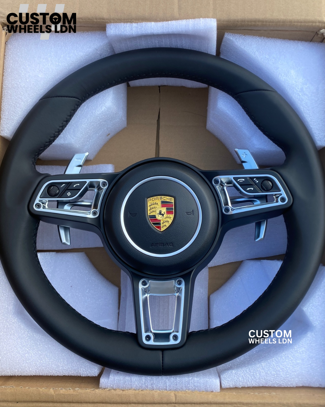 Porsche PDK Custom Steering Wheel Sport Black Leather