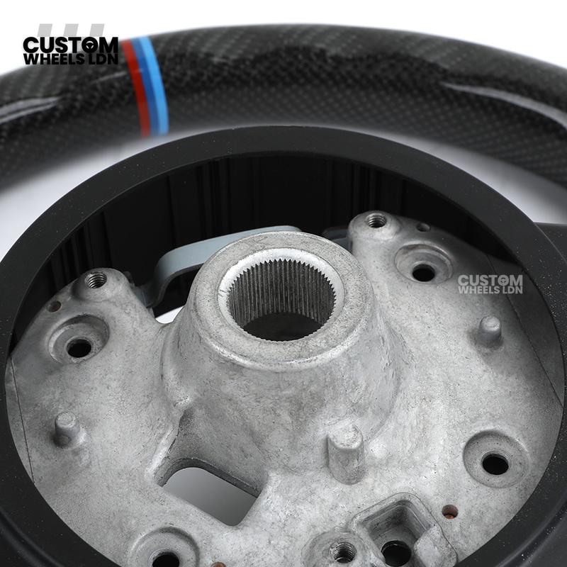 BMW Custom Carbon Fibre Steering Wheel – M-Stripe Top Marker | Perforated Leather Grip | Plug & Play | Fits older models