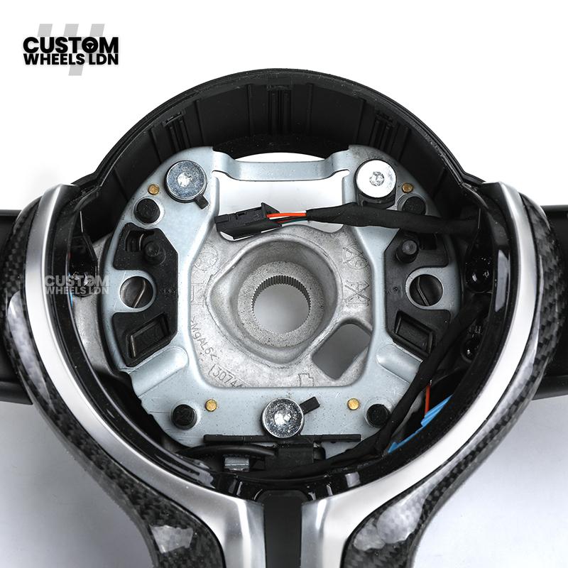 BMW Custom Carbon Fibre Steering Wheel – M-Stripe Top Marker | Perforated Leather Grip | Plug & Play | Fits older models