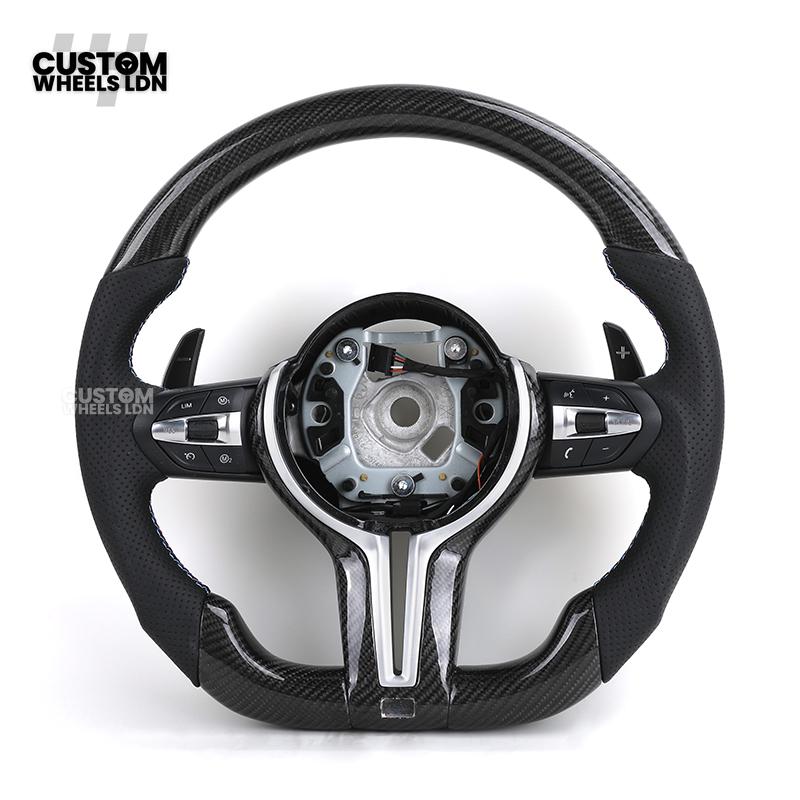 BMW Custom Carbon Fibre Steering Wheel – M Stitches | Perforated Leather Grip | Plug & Play | Fits older models