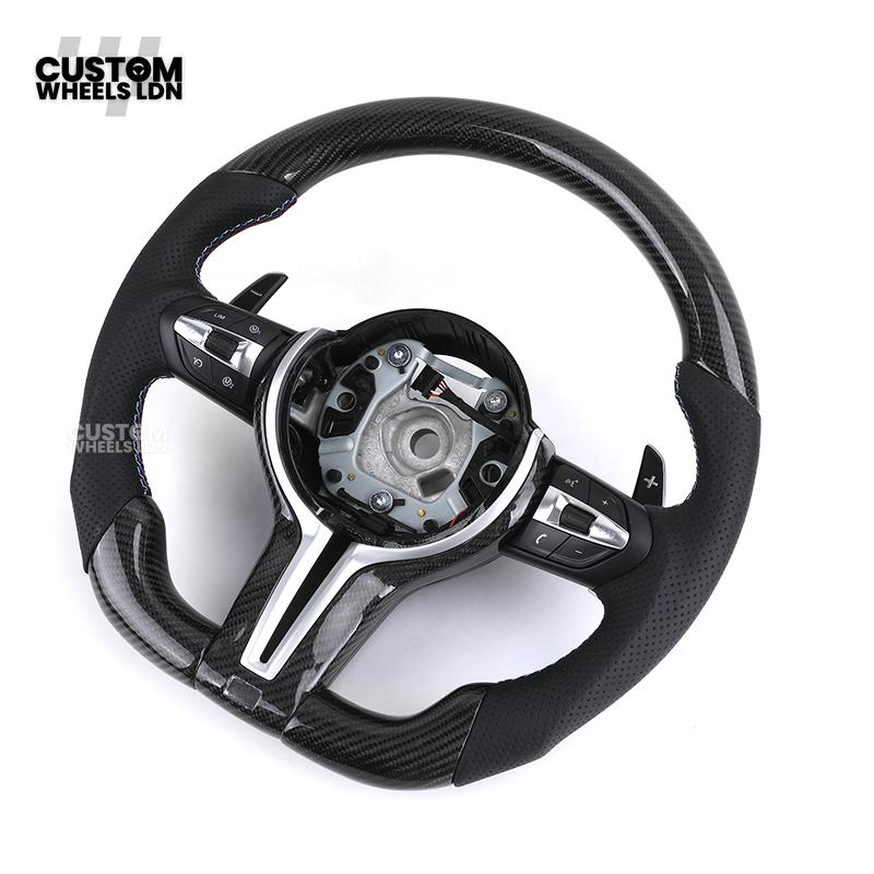 BMW Custom Carbon Fibre Steering Wheel – M Stitches | Perforated Leather Grip | Plug & Play | Fits older models