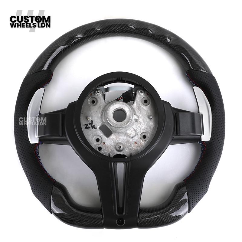 BMW Custom Carbon Fibre Steering Wheel – M Stitches | Perforated Leather Grip | Plug & Play | Fits older models