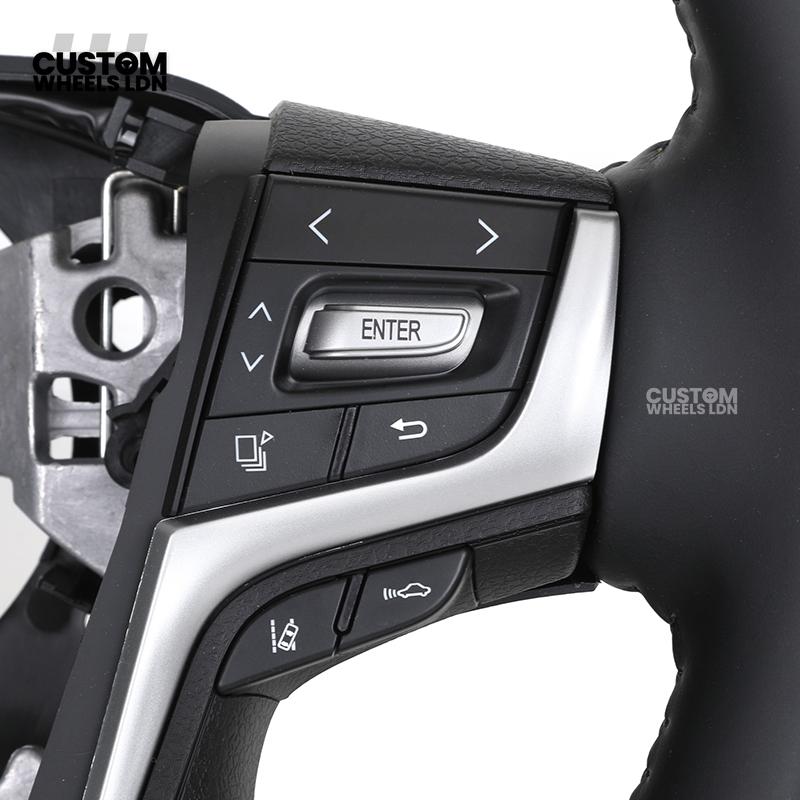 Toyota Custom Steering Wheel – Black Gloss Trim, Classic Leather Finish, OEM Shape | Fits Auris, Corolla, Prius, RAV4 + More | Plug & Play | Comfortable Daily Upgrade
