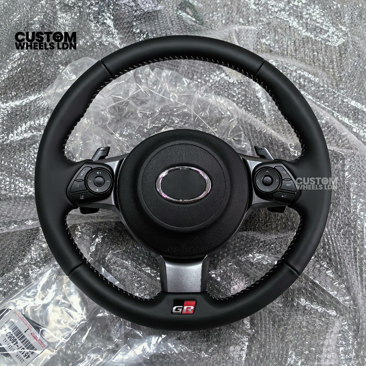 Toyota Custom GR86 Steering Wheel – OEM Fitment, GR Badge, Leather Finish | Fits GT86, BRZ, GR86 + more | Plug & Play Retrofit Upgrade