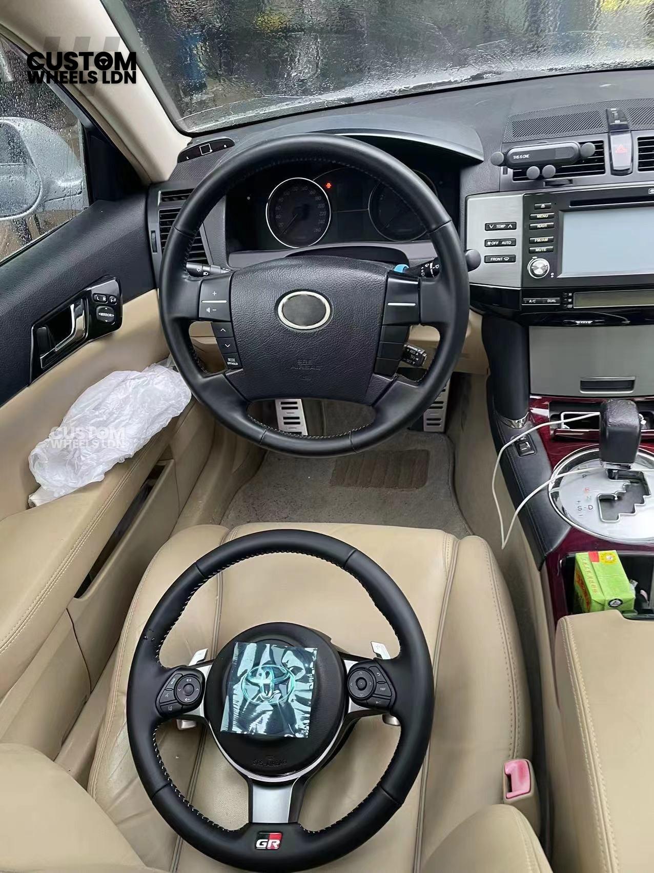 Toyota Custom GR86 Steering Wheel – OEM Fitment, GR Badge, Leather Finish | Fits GT86, BRZ, GR86 + more | Plug & Play Retrofit Upgrade