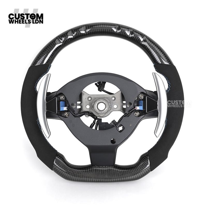 Toyota Custom GR86 Steering Wheel – Carbon Fiber, Flat Bottom, GR Badge, Paddle Shifters | Fits GT86, GR86, BRZ, Auris + More | Plug & Play | Full Customisation Available | Upgrade for Older Models