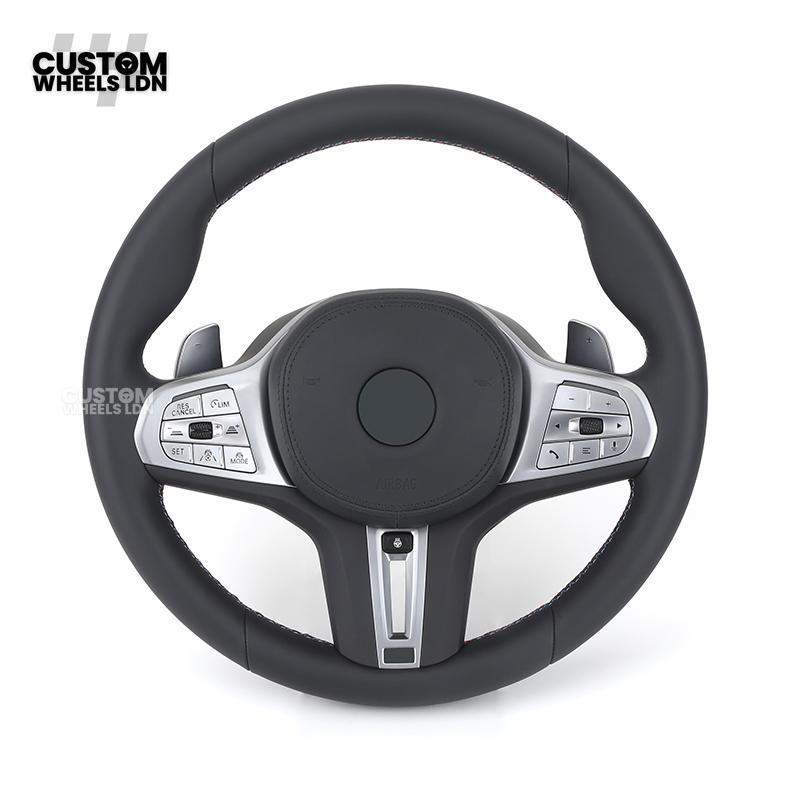 BMW Custom G-Series Heated Steering Wheel – OEM Style Silver Trim – Fits G20 G21 G30 G12 G15 G05 G07 + more
