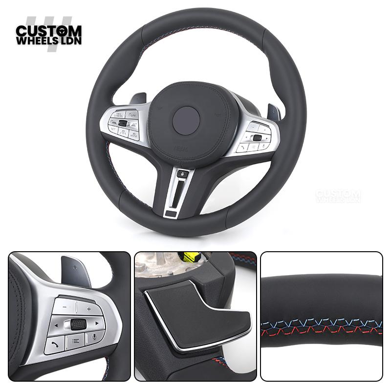 BMW Custom G-Series Heated Steering Wheel – OEM Style Silver Trim – Fits G20 G21 G30 G12 G15 G05 G07 + more