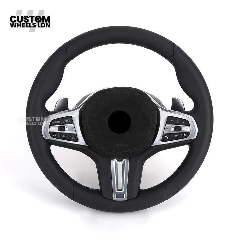 BMW Custom G-Series Steering Wheel – Alcantara Airbag, Smooth Leather Grip – Fits G20 G21 G30 G12 G15 G05 G07 + more