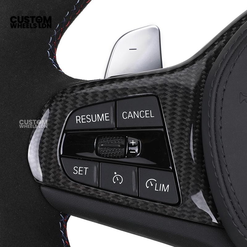 BMW Custom G-Series Flat Bottom Steering Wheel – Blue Stripe – Fits G20 G21 G22 G42 G80 G87 + more