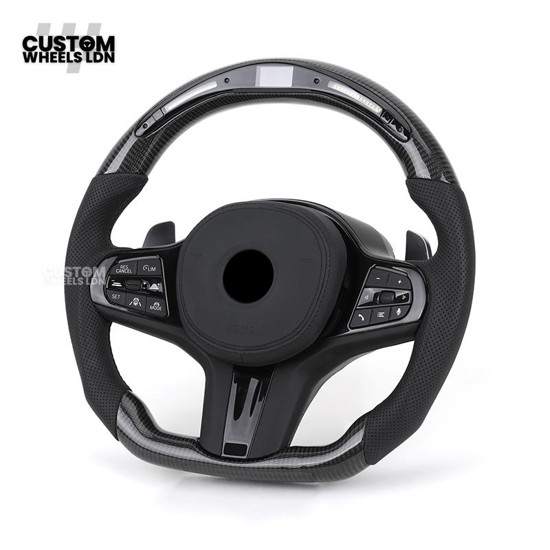 BMW Custom G-Series Flat Bottom Carbon LED Steering Wheel – Fits G20 G21 G22 G42 G80 G87 + more
