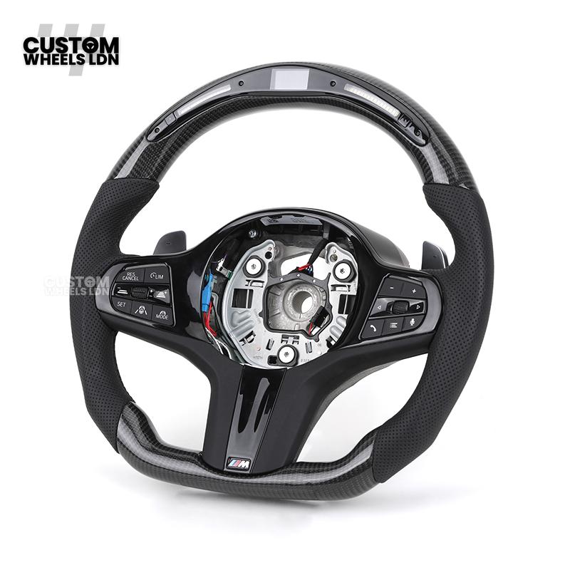 BMW Custom G-Series Flat Bottom Carbon LED Steering Wheel – Fits G20 G21 G22 G42 G80 G87 + more