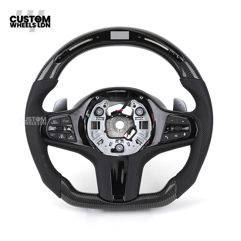 BMW Custom G-Series Flat Bottom Carbon LED Steering Wheel – Fits G20 G21 G22 G42 G80 G87 + more