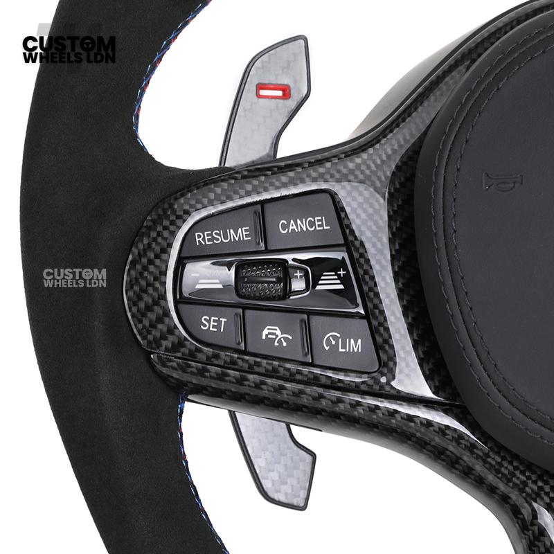 BMW Custom G-Series Steering Wheel – Carbon Fibre, Flat Bottom, LED Display, Carbon Paddles – Fits G20 G21 G22 G30 G15 G05 G07 + more