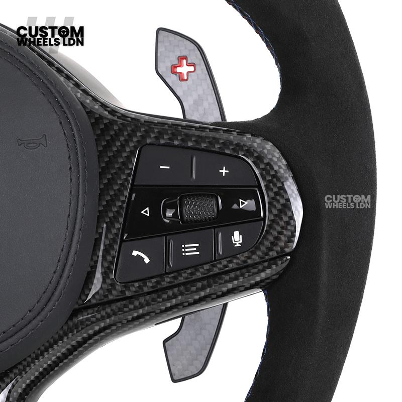 BMW Custom G-Series Steering Wheel – Carbon Fibre, Flat Bottom, LED Display, Carbon Paddles – Fits G20 G21 G22 G30 G15 G05 G07 + more