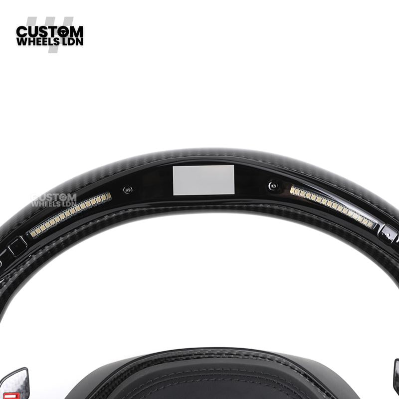 BMW Custom G-Series Steering Wheel – Carbon Fibre, Flat Bottom, LED Display, Carbon Paddles – Fits G20 G21 G22 G30 G15 G05 G07 + more