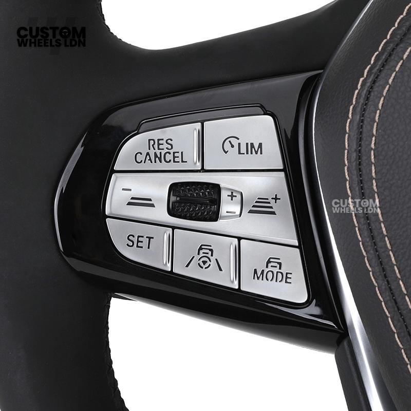 BMW Custom ID6 Steering Wheel – Smooth Leather & Brushed Silver Trim – Fits iX3 iX i4 G60 G70 + more