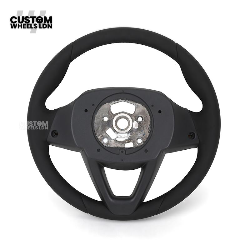 BMW Custom ID6 Steering Wheel – Smooth Leather & Brushed Silver Trim – Fits iX3 iX i4 G60 G70 + more