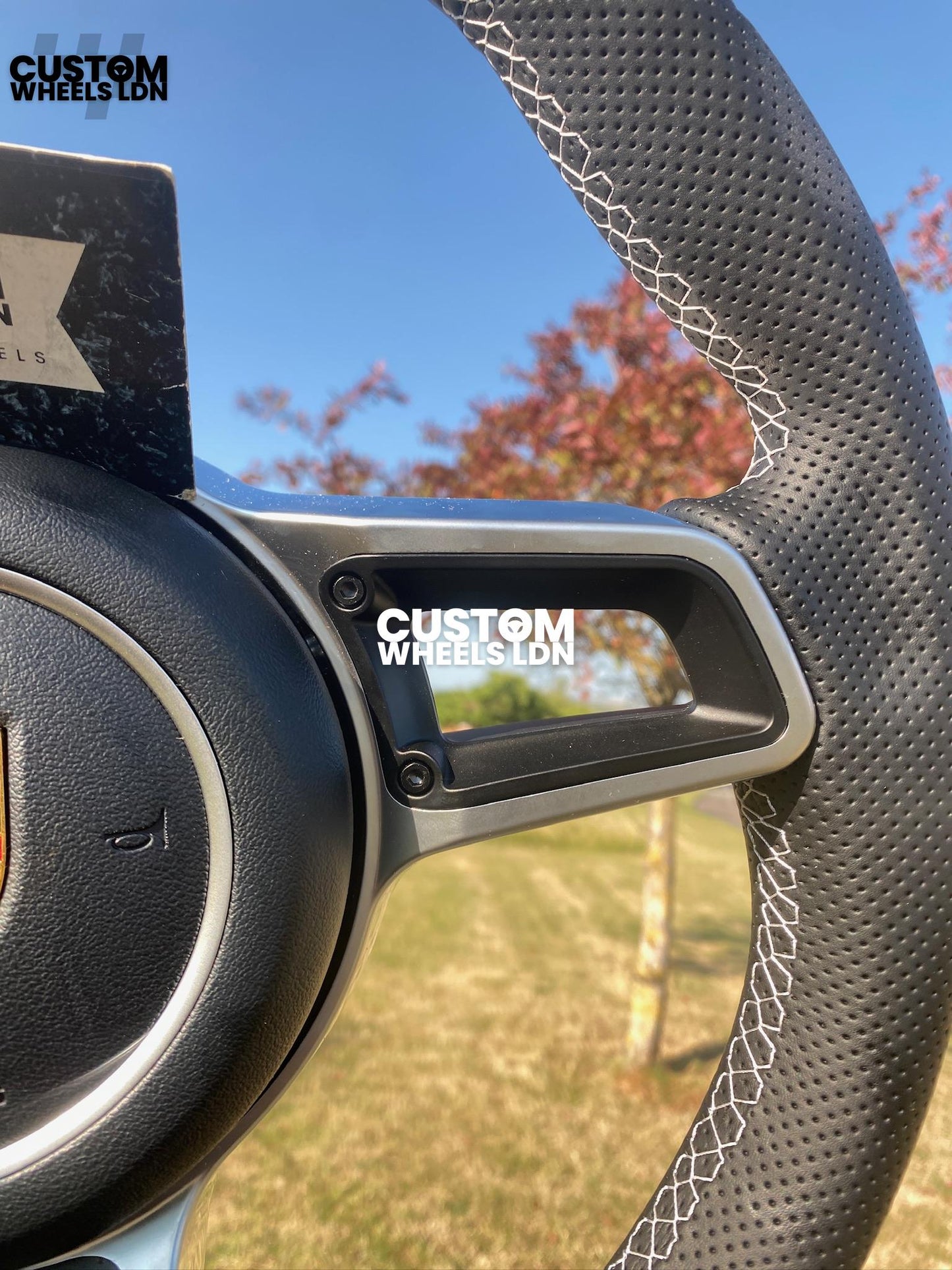 Porsche Custom Steering Wheel – Smooth Leather & Perforated Grips, Silver Trim | Fits 991, 997, 981, 987, Cayman, Boxster, Cayenne, Panamera + more | Plug & Play | With Airbag | Upgrade for Older Models Available