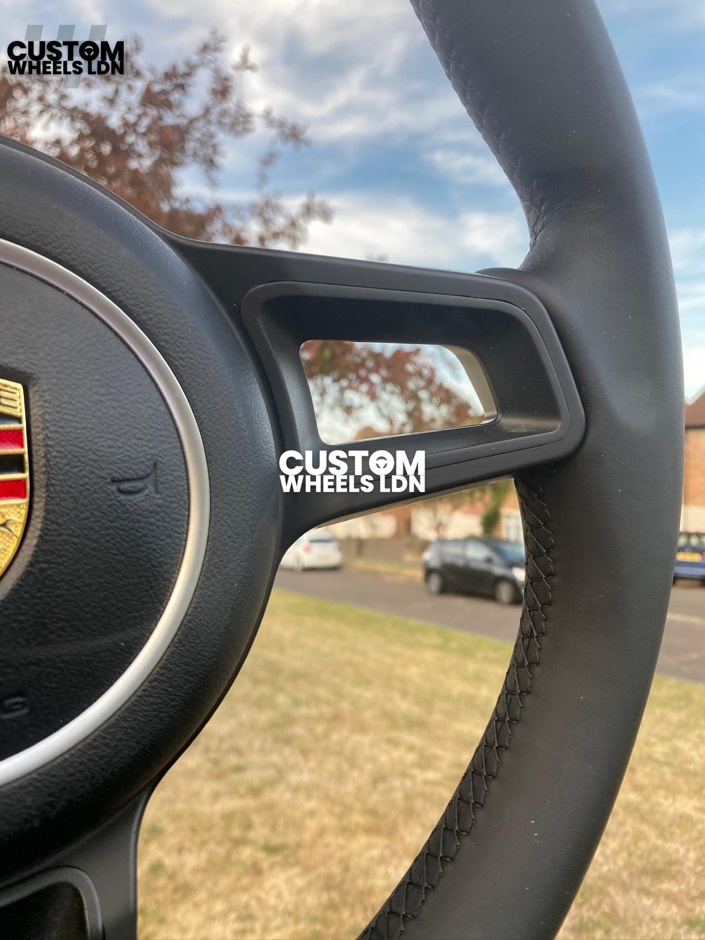 Porsche Custom Steering Wheel GT3RS Style – Smooth Black Leather, Red Centre Stripe | Fits 997, 991.1, 981, 986, Cayman, Boxster, Macan, Cayenne + more | Plug & Play | With Airbag | Upgrade for Older Models Available