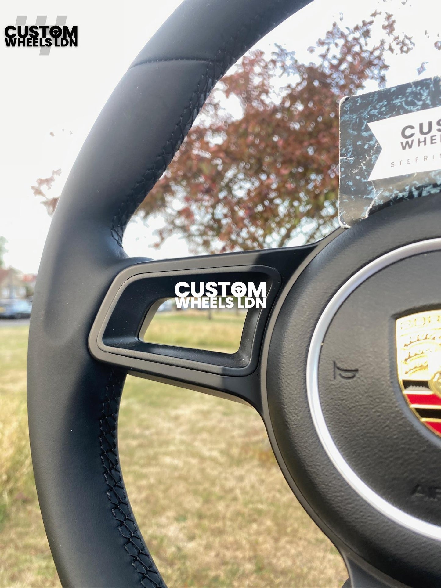 Porsche Custom Steering Wheel GT3RS Style – Smooth Black Leather, Red Centre Stripe | Fits 997, 991.1, 981, 986, Cayman, Boxster, Macan, Cayenne + more | Plug & Play | With Airbag | Upgrade for Older Models Available