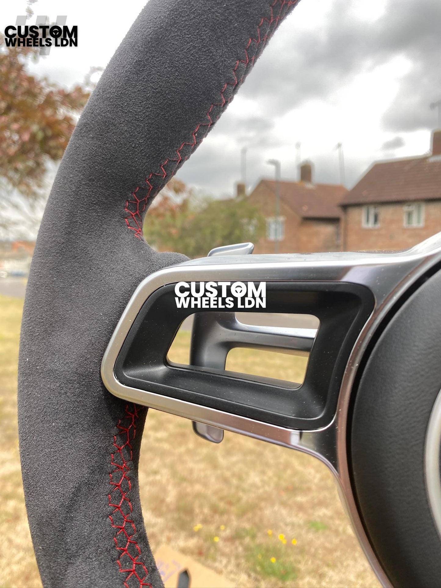 Porsche Custom Steering Wheel GT3RS Style – Alcantara, Red Stitching & Red 12 O’Clock Stripe | Fits 997, 991.1, Cayman, Boxster, Macan, Cayenne + more | Plug & Play | With Airbag | Upgrade for Older Models Available