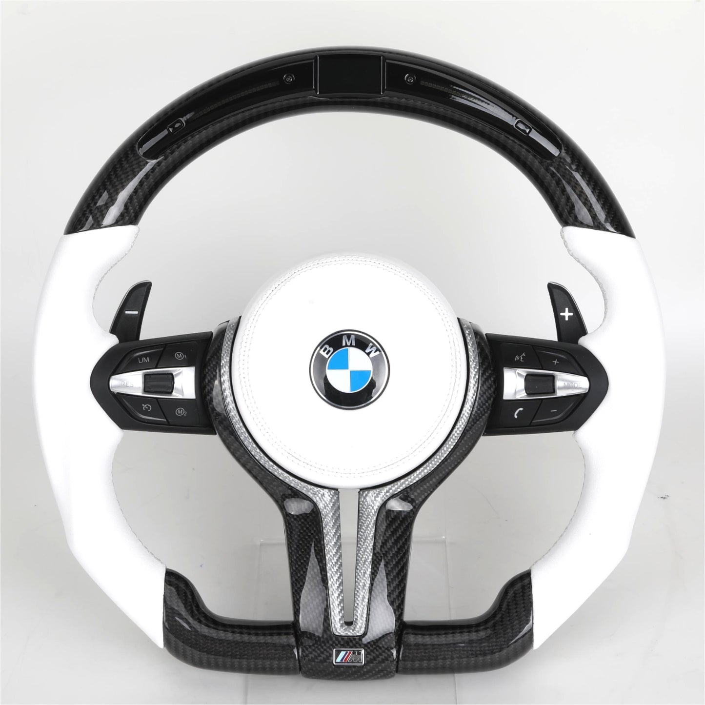 BMW Custom Steering Wheel For F series White Leather and Carbon Fibre