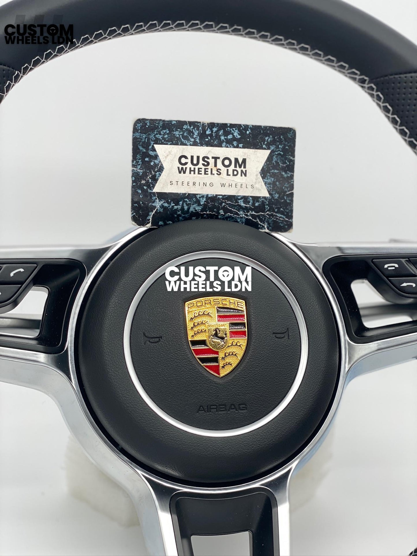 Porsche Custom Steering Wheel – Smooth Leather & Perforated Leather, OEM Paddles, OEM Buttons | Fits 997.1, 997.2, 991.1, 981, Macan, Cayenne + more | Plug & Play | With Airbag | Upgrade for Older Models Available