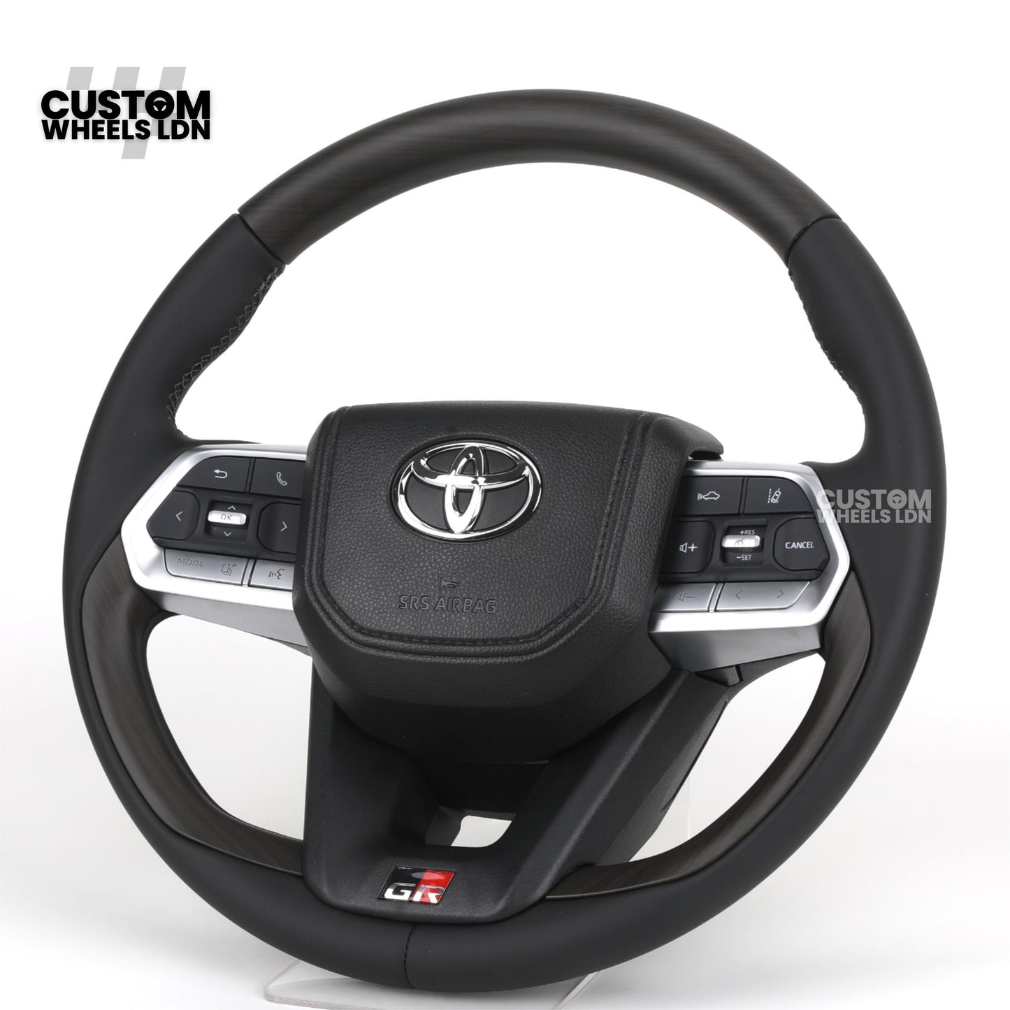 Toyota GR Custom Steering Wheel – Smooth Black Leather, OEM Trim, GR Badge, Factory Controls | Fits GR Yaris, GR Corolla, GR86 + more | Plug & Play | Retrofit Upgrade for Older Models