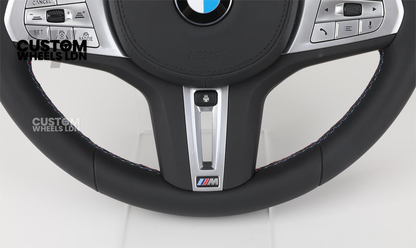 BMW Custom G-Series Heated Steering Wheel – OEM Style Silver Trim – Fits G20 G21 G30 G12 G15 G05 G07 + more