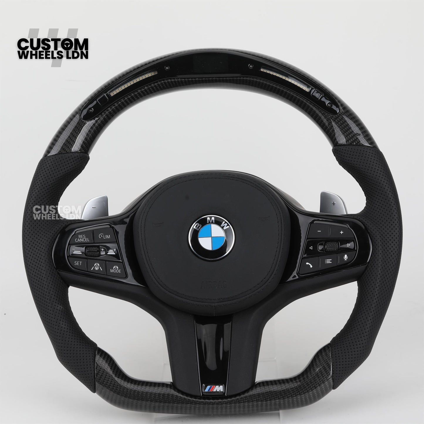 BMW Custom G-Series Flat Bottom Carbon LED Steering Wheel – Fits G20 G21 G22 G42 G80 G87 + more