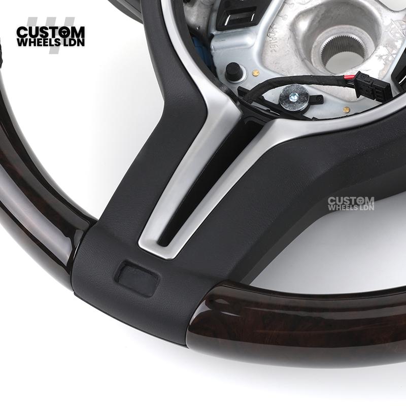 BMW Custom Led Steering Wheel – Smooth Leather & Piano Black Top and Bottom | LED Display | Fits F20 F21 F22 F30 F31 F32 F33 F36 F10 F11 F06 F12 F13 F15 F16 X1 X3 X4 X5 X6 + More