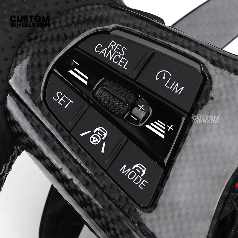 BMW Custom Carbon Heated Steering Wheel with LED Display – M-Stitch – Flat Bottom - Lane Assist – Fits F20 F22 F23 F30 F31 F32 F33 F36 F87 F80 F82 F10 F12 F13 + more