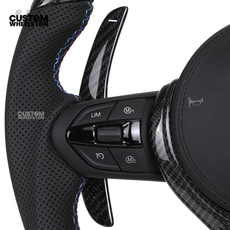 BMW Custom LED Steering Wheel – Carbon Fibre, M-Stitching, Perforated Leather | Fits 1/2/3/4 Series, X1, X2 + more