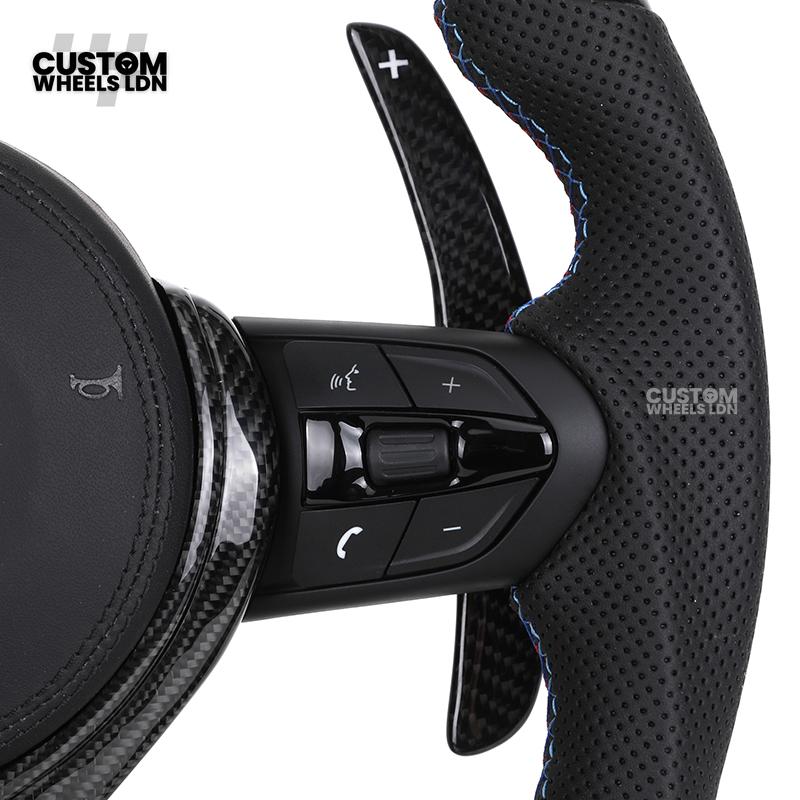 BMW Custom LED Steering Wheel – Carbon Fibre, M-Stitching, Perforated Leather | Fits 1/2/3/4 Series, X1, X2 + more