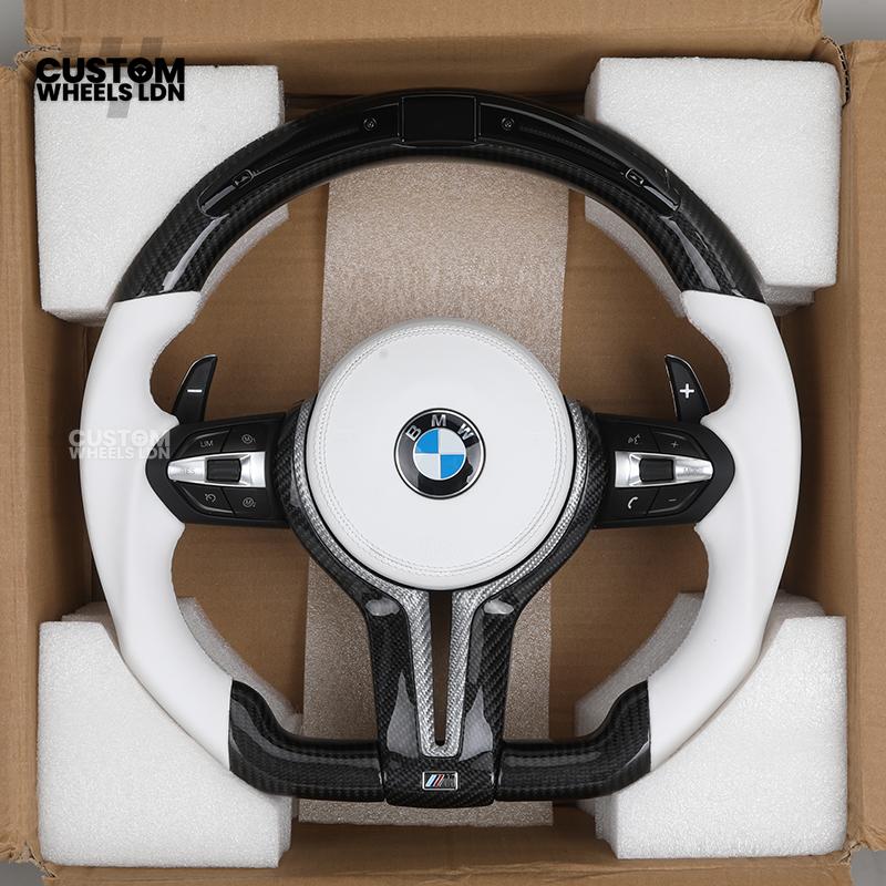 BMW Custom LED Steering Wheel – Alcantara with Carbon Trim & M-Stitching | Fits F20 F22 F30 F32 F36 F10 F06 F13 X1 X3 X4 X5 X6 + More