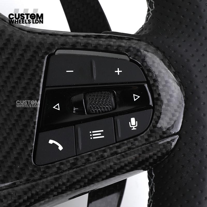 BMW Custom Carbon Heated Steering Wheel with LED Display – M-Stitch – Flat Bottom - Lane Assist – Fits F20 F22 F23 F30 F31 F32 F33 F36 F87 F80 F82 F10 F12 F13 + more