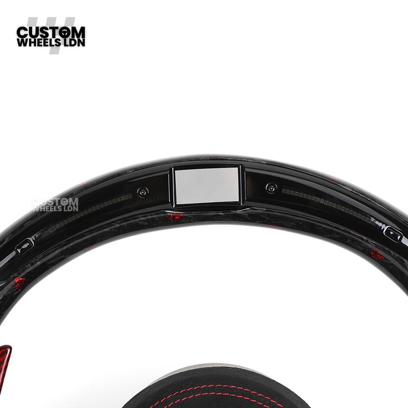 BMW Custom Forged Carbon Steering Wheel with Red Stitching, Red LED Display & Paddles | Complete Plug & Play | Fits BMW F20 F21 F22 F23 F30 F31 F32 F33 F36 F80 F87 E82 E88 E90 E92 E93 + more