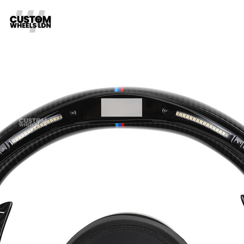 BMW Custom LED Steering Wheel – Carbon Fibre, M-Stitching, Perforated Leather | Fits 1/2/3/4 Series, X1, X2 + more