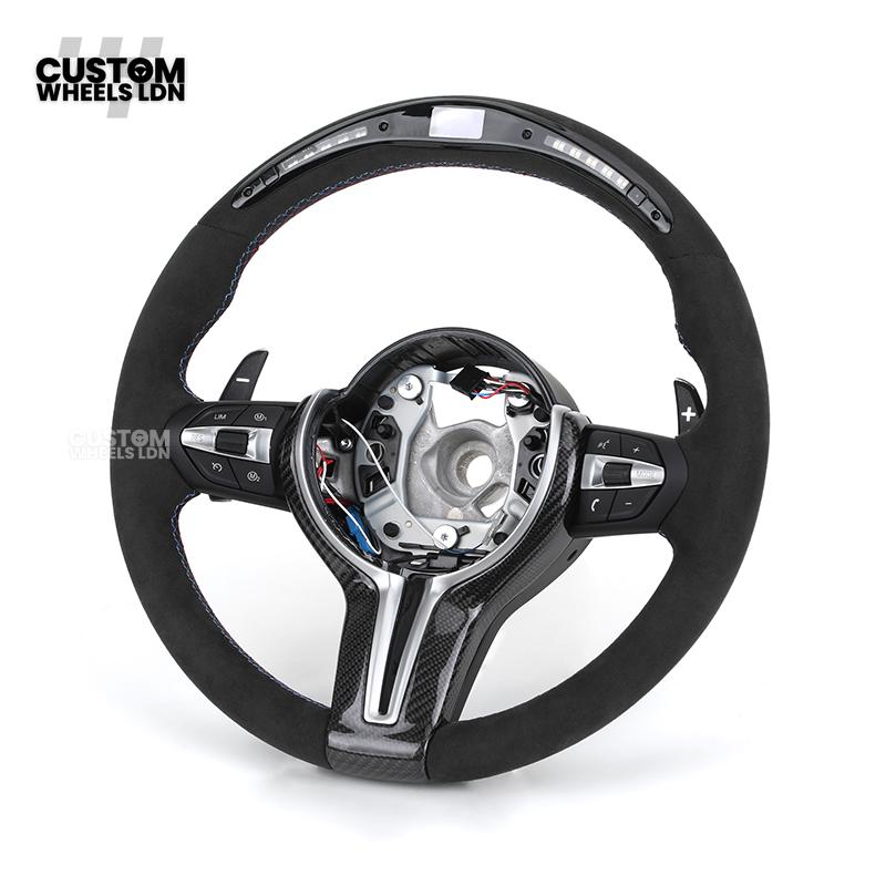 BMW Custom Steering Wheel – Alcantara with LED Display & Carbon Insert | Fits F20 F22 F30 F32 F36 F10 F06 F13 X1 X3 X4 X5 X6 + More