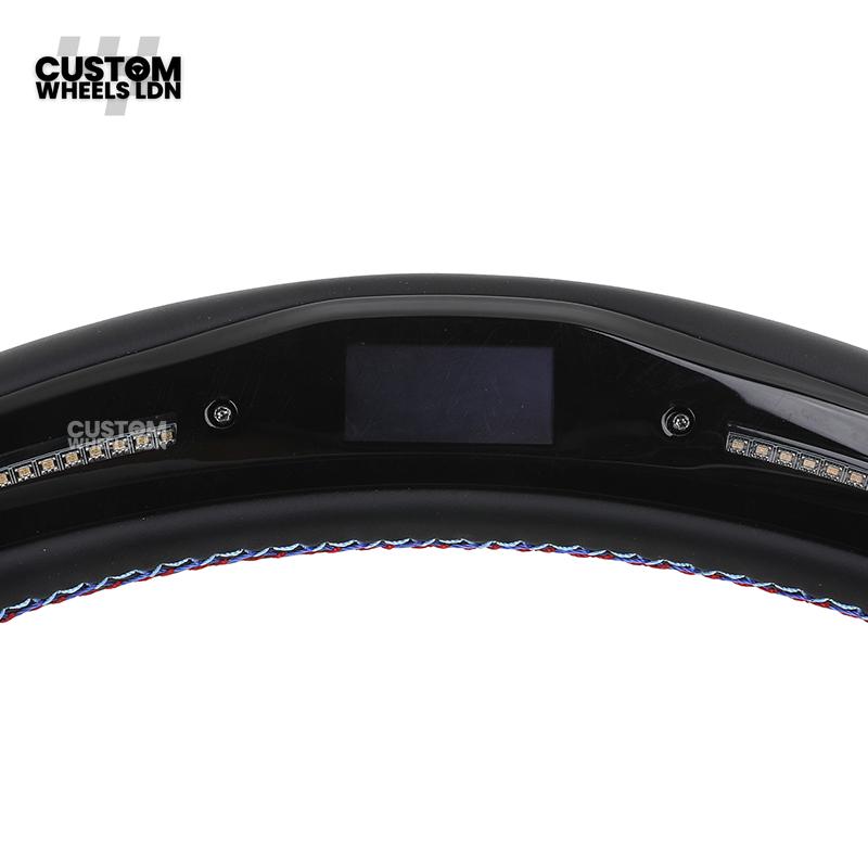BMW Custom LED Steering Wheel – Smooth Black Leather with M Stitching & Silver Accents | Fits F20 F21 F22 F30 F31 F32 F36 F10 F11 F06 F12 F13 X1 X3 X4 X5 X6 + More
