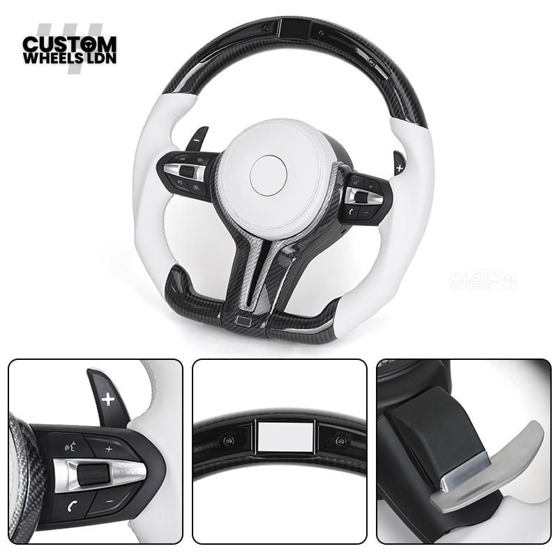 BMW Custom LED Steering Wheel – Alcantara with Carbon Trim & M-Stitching | Fits F20 F22 F30 F32 F36 F10 F06 F13 X1 X3 X4 X5 X6 + More