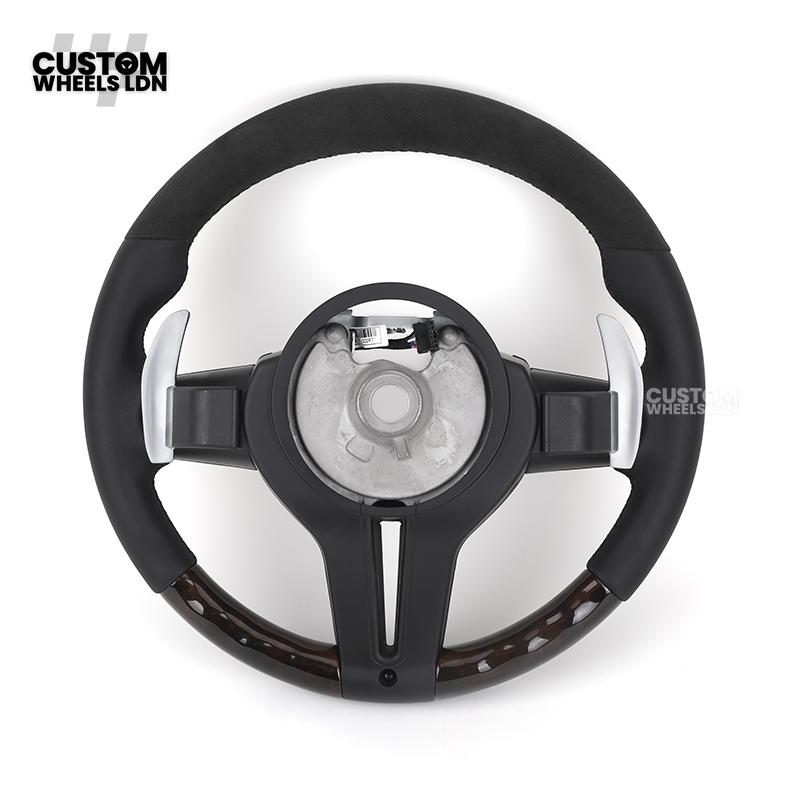 BMW Custom Led Steering Wheel – Smooth Leather & Piano Black Top and Bottom | LED Display | Fits F20 F21 F22 F30 F31 F32 F33 F36 F10 F11 F06 F12 F13 F15 F16 X1 X3 X4 X5 X6 + More
