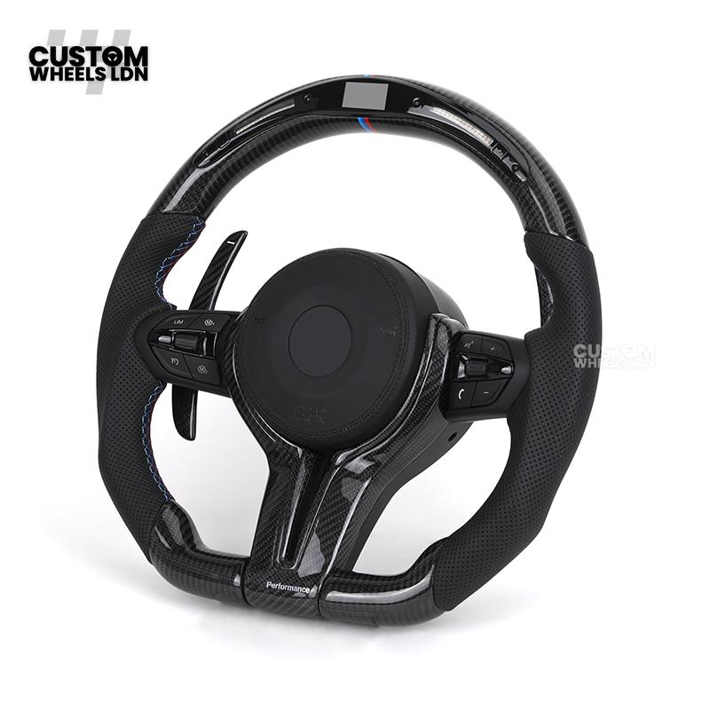 BMW Custom LED Steering Wheel – Carbon Fibre, M-Stitching, Perforated Leather | Fits 1/2/3/4 Series, X1, X2 + more