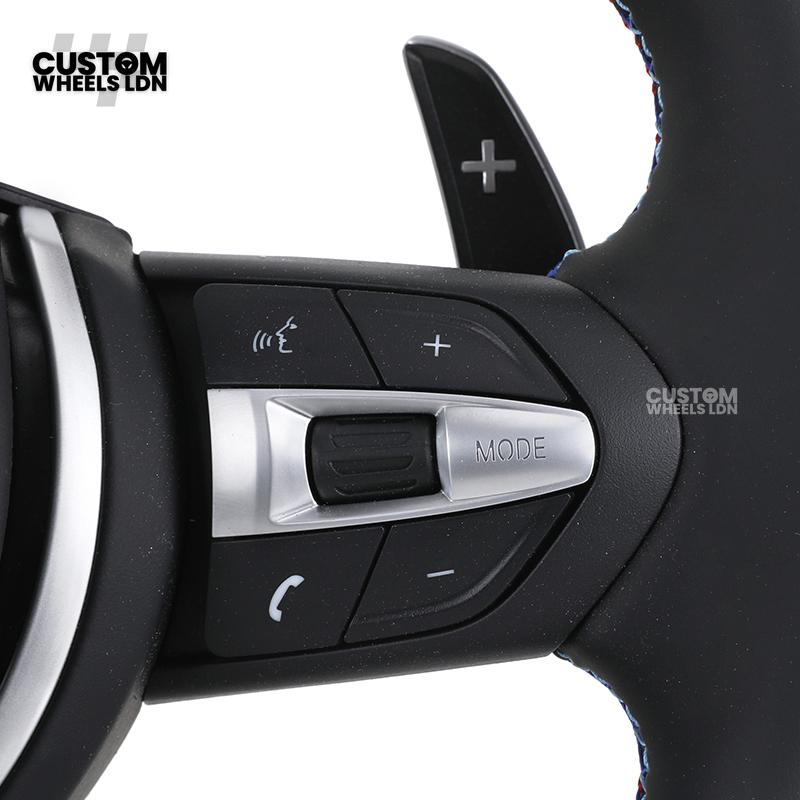 BMW Custom LED Steering Wheel – Smooth Black Leather with M Stitching & Silver Accents | Fits F20 F21 F22 F30 F31 F32 F36 F10 F11 F06 F12 F13 X1 X3 X4 X5 X6 + More